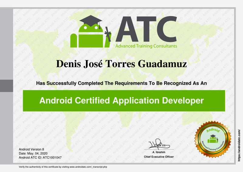 ANDROID CERTIFIED APPLICATION DEVELOPER